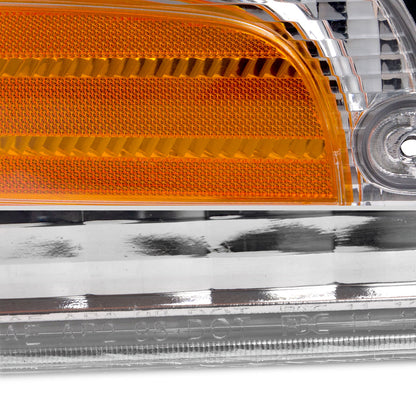 1998-2011 Ford Crown Victoria Factory Style Headlights w/ Corner Signal Lights (Chrome Housing/Clear Lens)