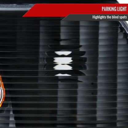 1998-2011 Ford Crown Victoria Factory Style Headlights w/ Corner Signal Lights (Matte Black Housing/Clear Lens)