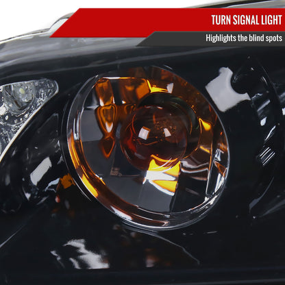 1997-2003 Pontiac Grand Prix Dual Halo Projector Headlights (Glossy Black Housing/Smoked Lens)