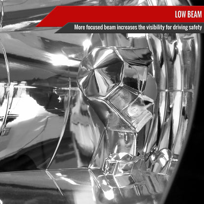 2003-2007 Honda Accord Factory Style Headlights w/ Amber Reflector (Matte Black Housing/Clear Lens)