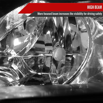 2003-2007 Honda Accord Factory Style Headlights w/ Amber Reflector (Matte Black Housing/Clear Lens)
