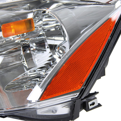 2002-2004 Nissan Altima Crystal Headlights w/ Amber Reflector (Chrome Housing/Clear Lens)