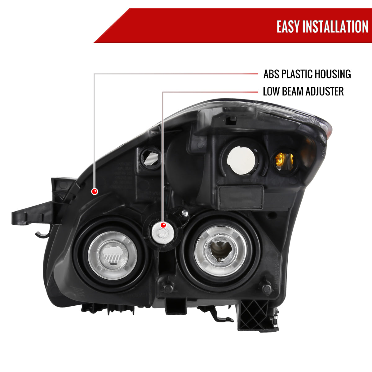 2010-2012 Nissan Altima Sedan Clear Lens Factory Style Crystal Headlights - Passenger Side Only