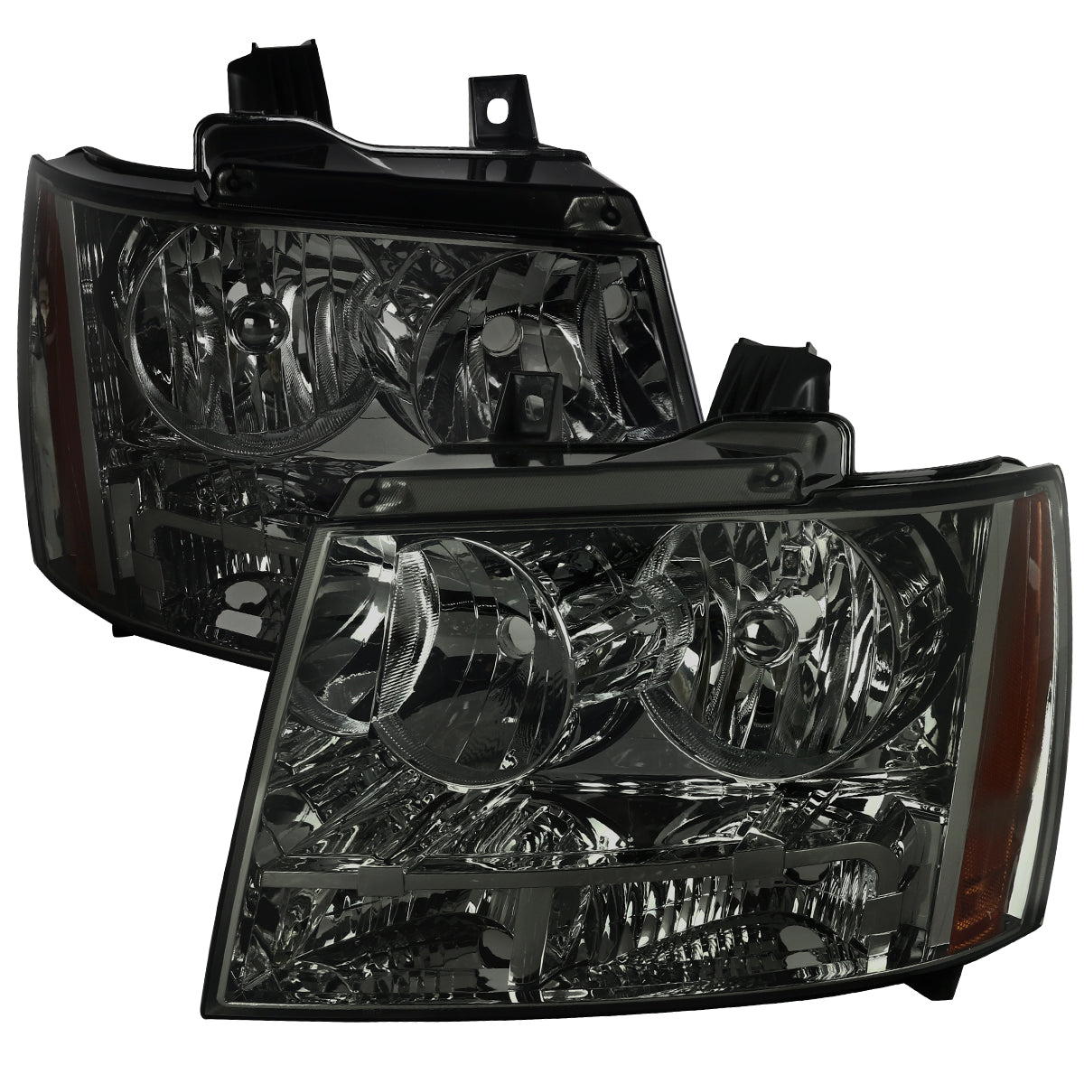 2007-2014 Chevrolet Avalanche/Tahoe/Suburban Factory Style Headlights (Chrome Housing/Smoked Lens)