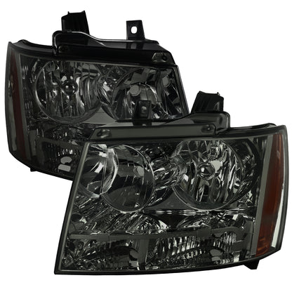 2007-2014 Chevrolet Avalanche/Tahoe/Suburban Factory Style Headlights (Chrome Housing/Smoked Lens)