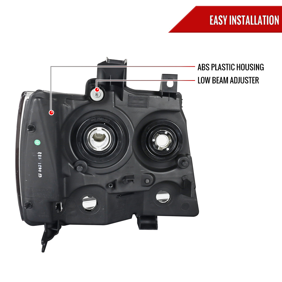 2007-2014 Chevrolet Avalanche/Tahoe/Suburban Factory Style Headlights (Matte Black Housing/Clear Lens)