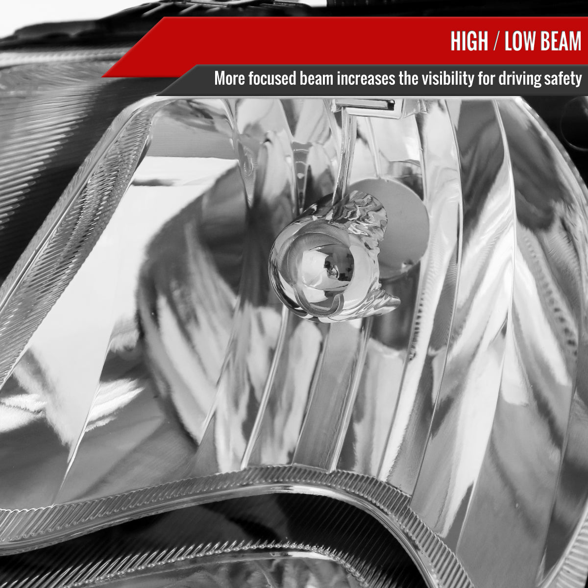 2001-2007 Dodge Caravan Chrysler Voyager/Town & Country Factory Style Crystal Headlights (Chrome Housing/Clear Lens)