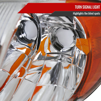 2001-2007 Dodge Caravan Chrysler Voyager/Town & Country Factory Style Crystal Headlights (Chrome Housing/Clear Lens)