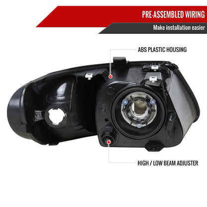 2001-2007 Dodge Caravan Chrysler Voyager/Town & Country Factory Style Crystal Headlights (Chrome Housing/Clear Lens)