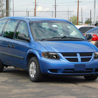 2001-2007 Dodge Caravan Chrysler Voyager/Town & Country Factory Style Crystal Headlights (Matte Black Housing/Clear Lens)
