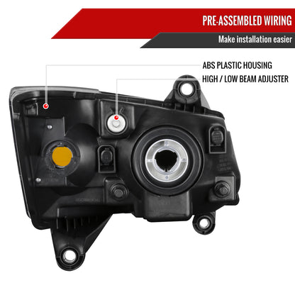 2008-2010 Dodge Grand Caravan Clear Lens Factory Style Crystal Headlight - Driver Side Only