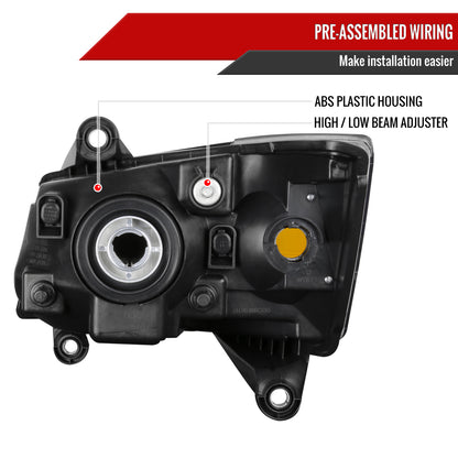 2008-2010 Dodge Grand Caravan Clear Lens Factory Style Crystal Headlight - Passenger Side Only