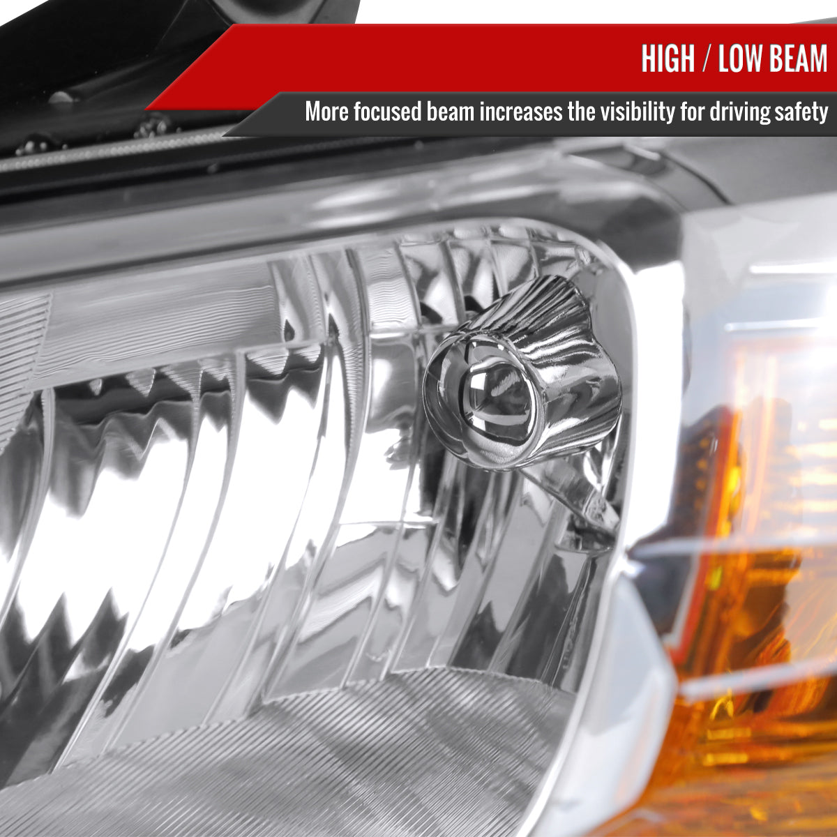 2008-2010 Dodge Grand Caravan Factory Style Headlights - Chrome/Clear Lens