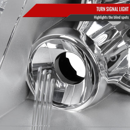 2011-2018 Dodge Grand Caravan Chrysler Town & Country Factory Style Headlights (Chrome Housing/Clear Lens)