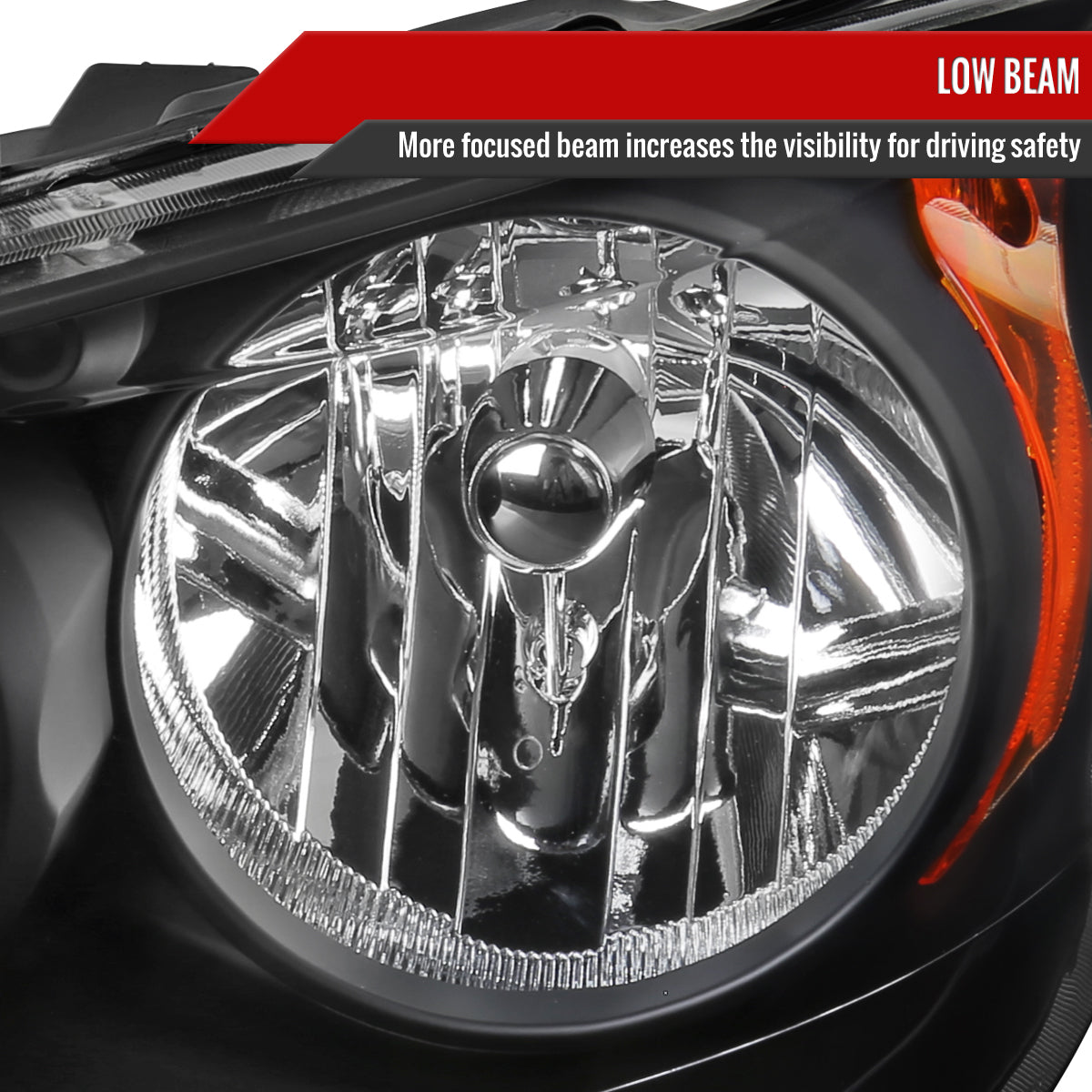 2008-2018 Dodge Grand Caravan Chrysler Town & Country Factory Style Headlights (Matte Black Housing/Clear Lens)