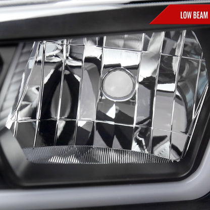 2006-2010 Dodge Charger Switchback Sequential LED Bar Factory Style Headlights (Matte Black Housing/Clear Lens)