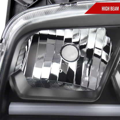 2006-2010 Dodge Charger Switchback Sequential LED Bar Factory Style Headlights (Matte Black Housing/Clear Lens)