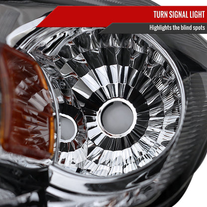 2005-2010 Chevrolet Cobalt Pontiac Pursuit/G5 Crystal Headlights w/ Amber Reflector (Chrome Housing/Clear Lens)