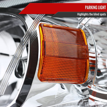 2005-2010 Chevrolet Cobalt Pontiac Pursuit/G5 Crystal Headlights w/ Amber Reflector (Chrome Housing/Clear Lens)