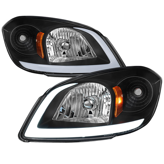 2005??2010 Chevrolet Cobalt Pontiac G5 / Pursuit LED Bar Projector Headlights w/ LED DRL Light Tube (Black Housing / Clear Lens)