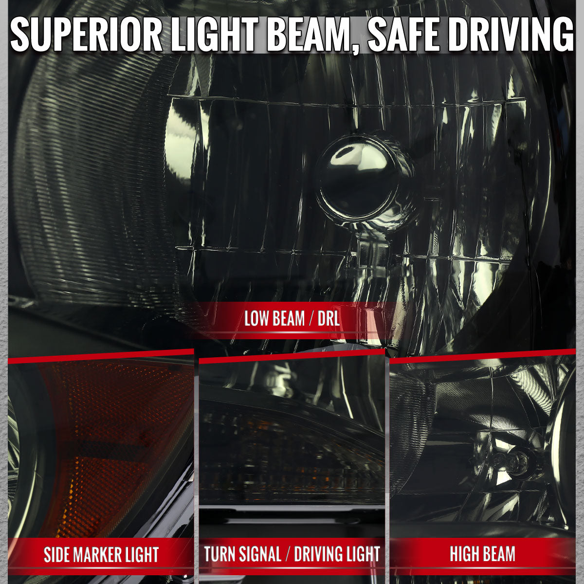 2015-2022 Chevrolet Colorado Factory Headlights (Glossy Black Housingd/ Smoked Lens)