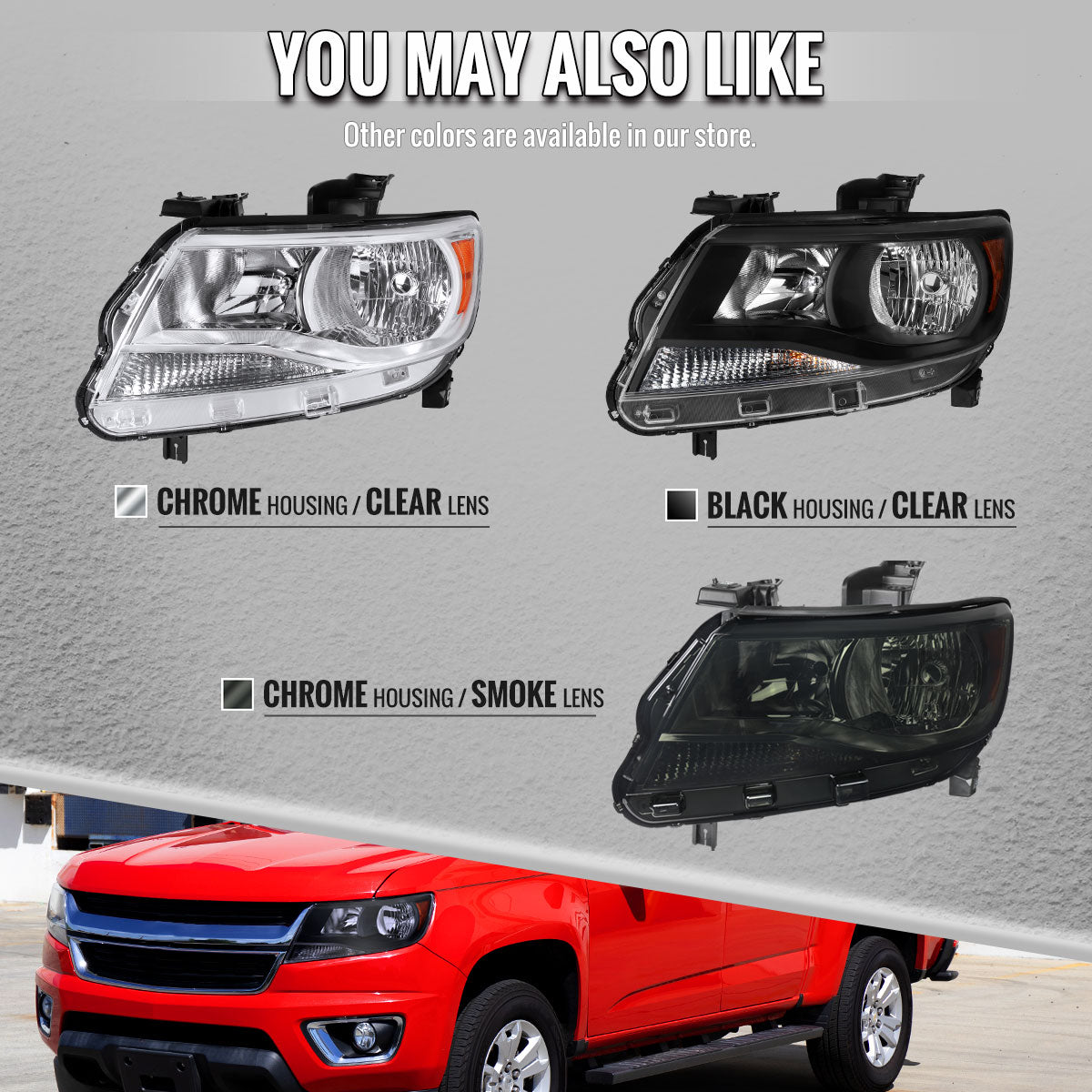 2015-2022 Chevrolet Colorado Factory Headlights (Glossy Black Housingd/ Smoked Lens)