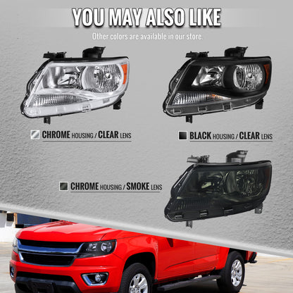 2015-2022 Chevrolet Colorado Factory Headlights (Glossy Black Housingd/ Smoked Lens)