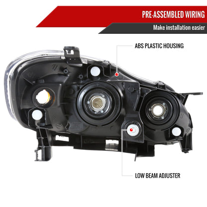 2003-2008 Toyota Corolla Factory Style Headlights (Chrome Housing/Smoked Lens)