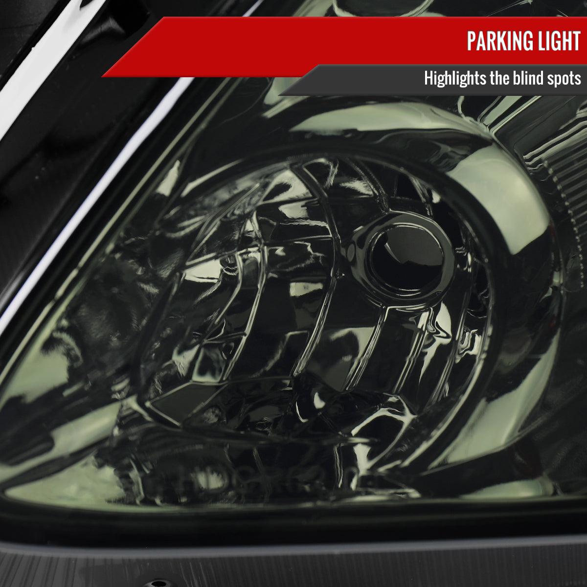 2002-2004 Honda CR-V Factory Style Headlights with Amber Reflector (Chrome Housing/Smoked Lens)