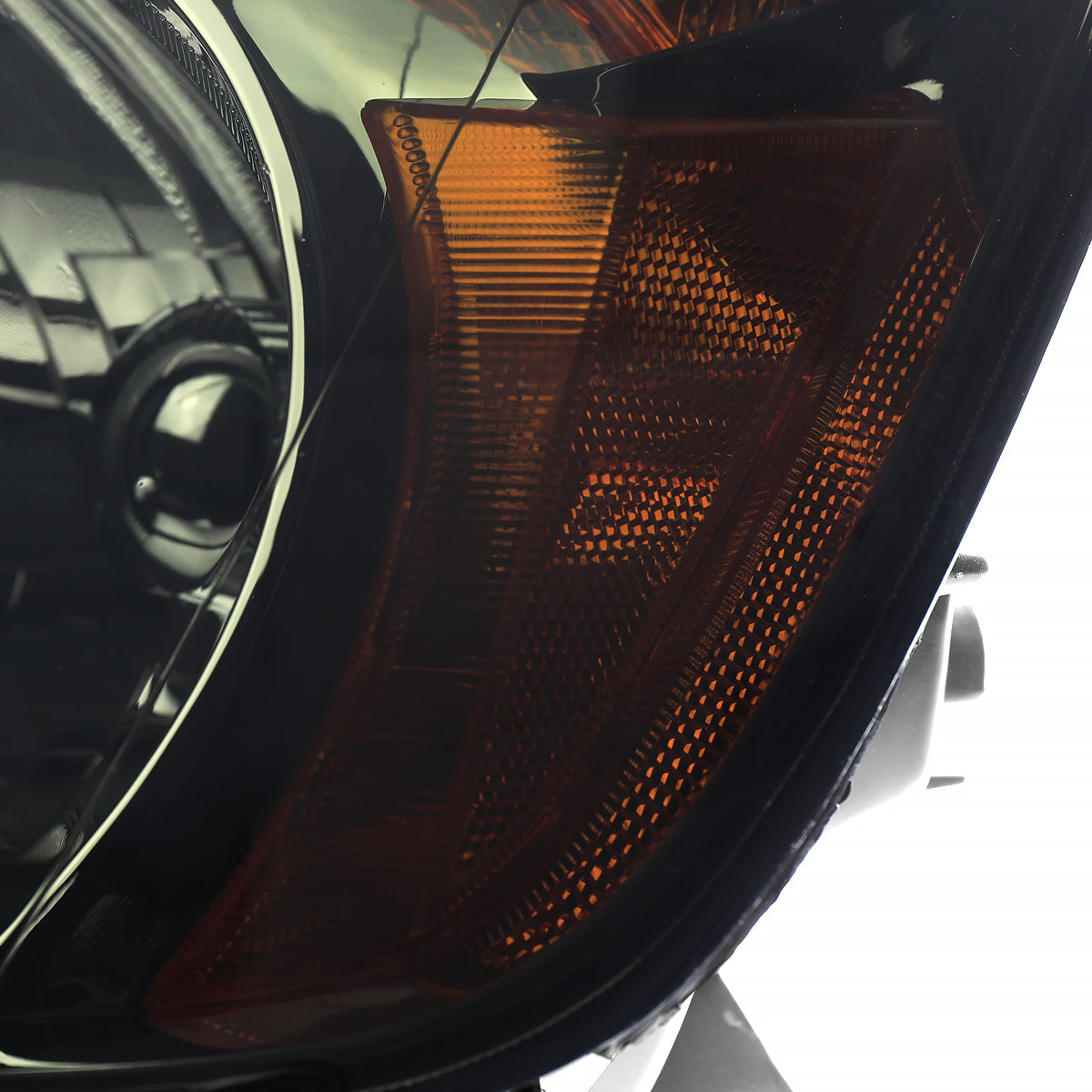 2002-2004 Honda CR-V Factory Style Headlights with Amber Reflector (Chrome Housing/Smoked Lens)