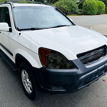 2002-2004 Honda CR-V Factory Style Headlights with Amber Reflector (Chrome Housing/Smoked Lens)