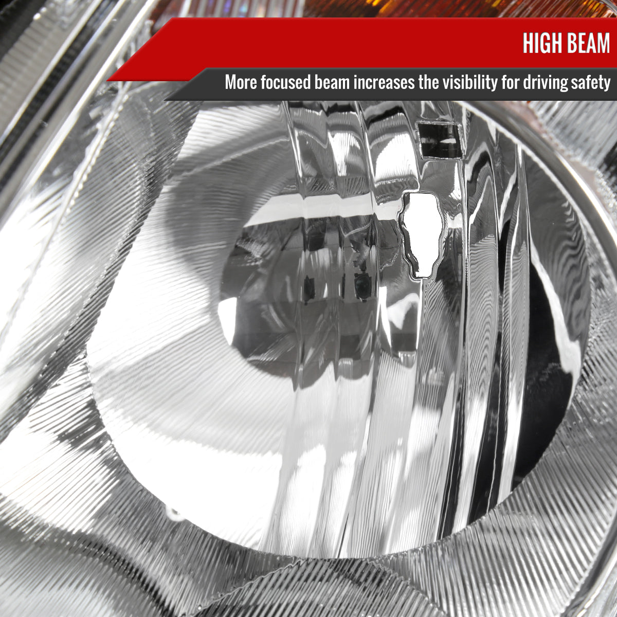 2005-2006 Honda CR-V Factory Style JP Headlights with Amber Reflectors (Chrome Housing/Clear Lens)