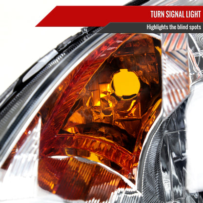 2005-2006 Honda CR-V Factory Style JP Headlights with Amber Reflectors (Chrome Housing/Clear Lens)
