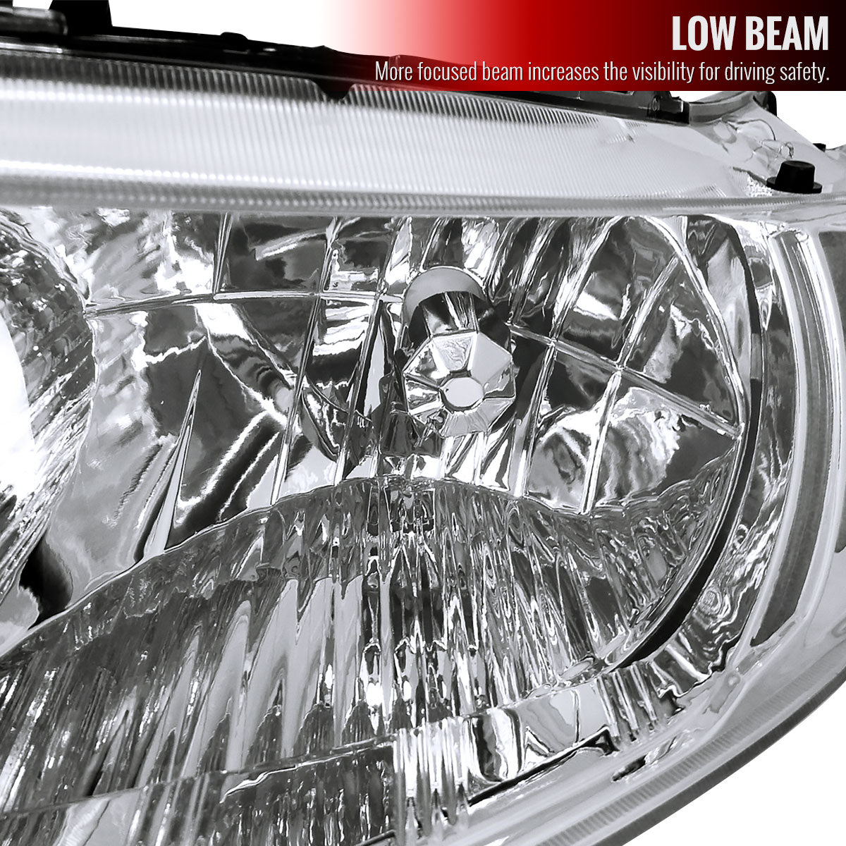 2006-2011 Honda Civic Coupe Factory Style Crystal Headlights (Chrome Housing/Clear Lens)