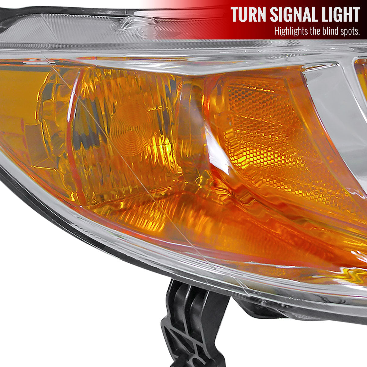 2006-2011 Honda Civic Coupe Factory Style Crystal Headlights (Chrome Housing/Clear Lens)