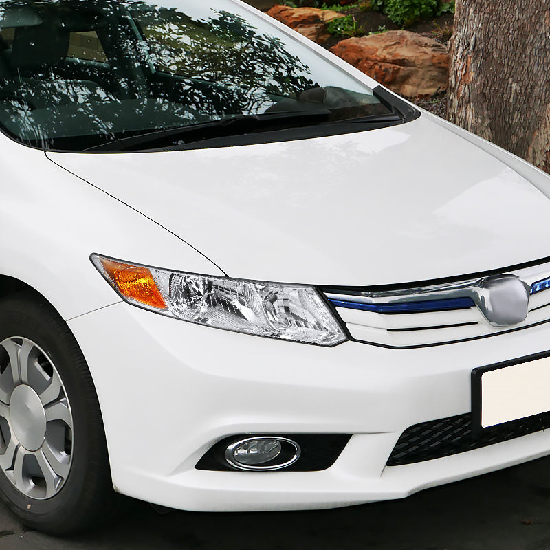 2012-2013 Honda Civic Coupe/ 2012-2015 Civic Sedan Crystal Headlights (Chrome Housing/Clear Lens)
