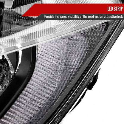 2016-2021 Honda Civic LED Strip Factory Style Projector Headlights (Matte Black Housing/Clear Lens)