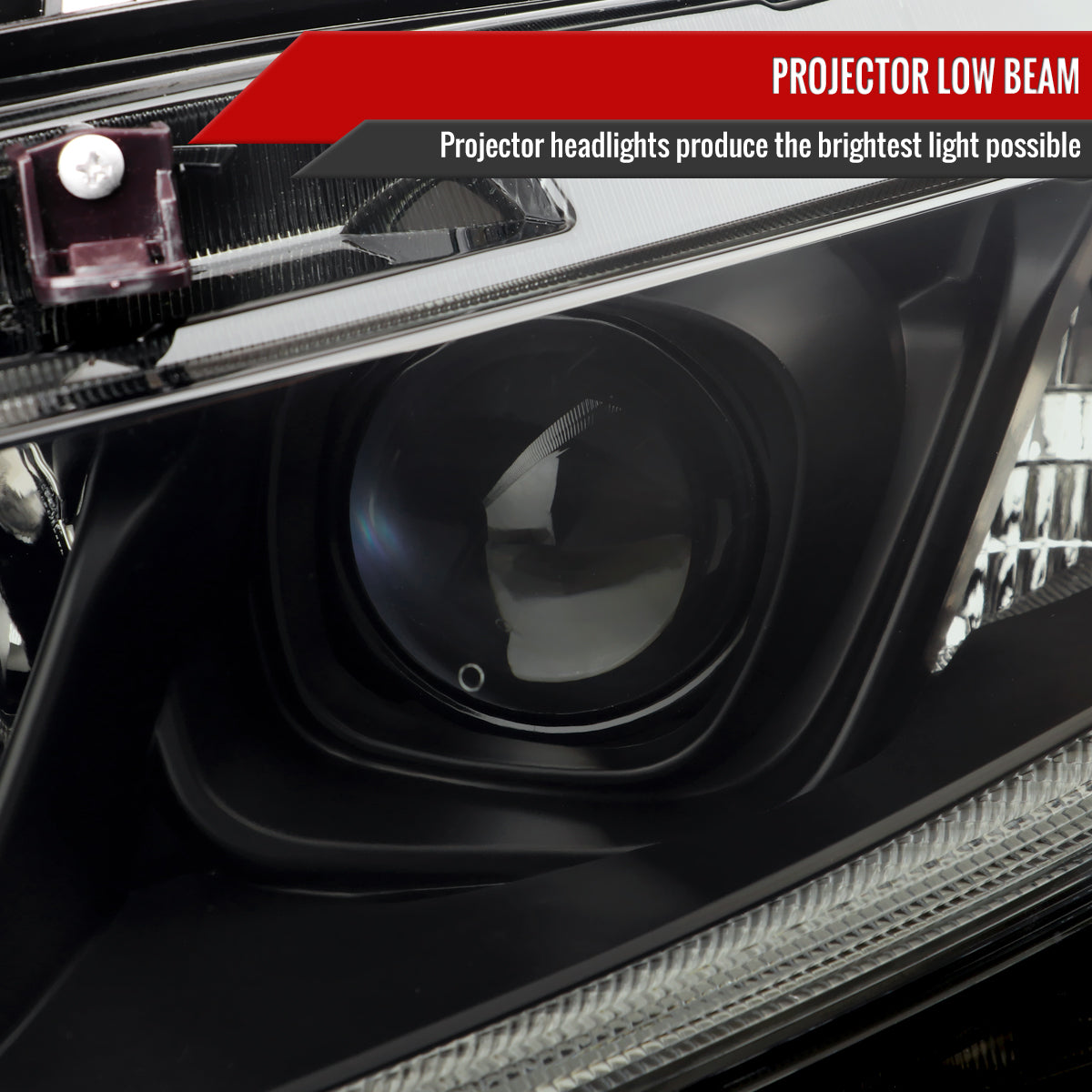 2016-2021 Honda Civic LED Strip Factory Style Projector Headlights (Matte Black Housing/Smoked Lens)