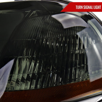 1996-1998 Honda Civic Coupe/Sedan LED Bar Factory Style Headlights (Chrome Housing/Smoked Lens)
