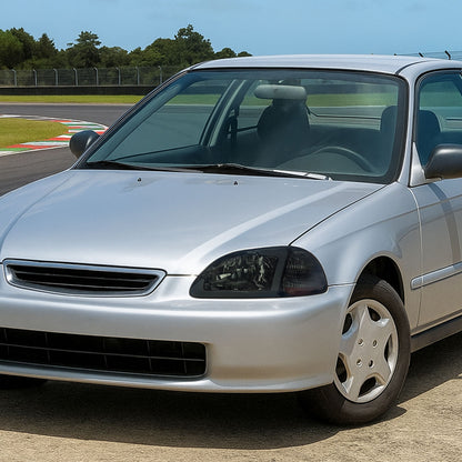 1996-1998 Honda Civic Coupe/Sedan LED Bar Factory Style Headlights (Chrome Housing/Smoked Lens)