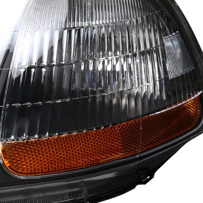 1996-1998 Honda Civic Coupe/Sedan LED Bar Factory Style Headlights (Matte Black Housing/Clear Lens)