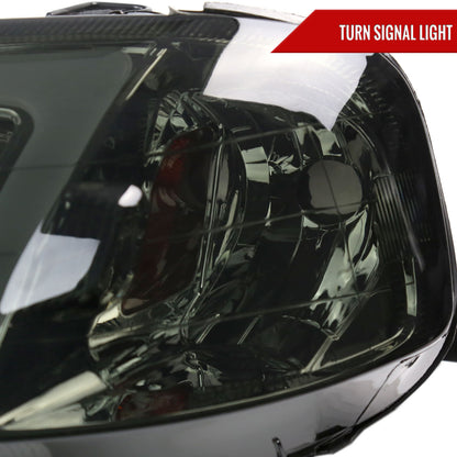 1999-2000 Honda Civic Coupe/Sedan LED Bar Factory Style Headlights (Chrome Housing/Smoked Lens)