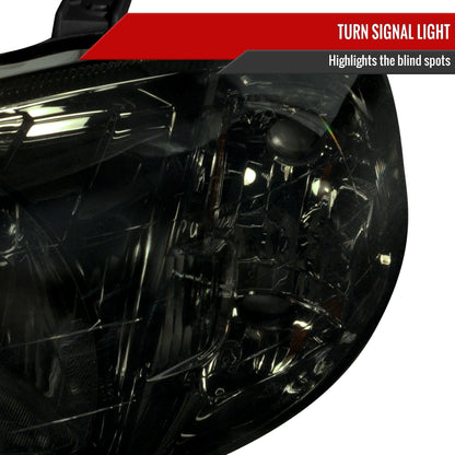 1999-2000 Honda Civic Factory Style Crystal Headlights (Chrome Housing/Smoked Lens)