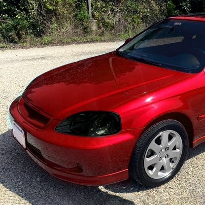 1999-2000 Honda Civic Factory Style Crystal Headlights (Chrome Housing/Smoked Lens)