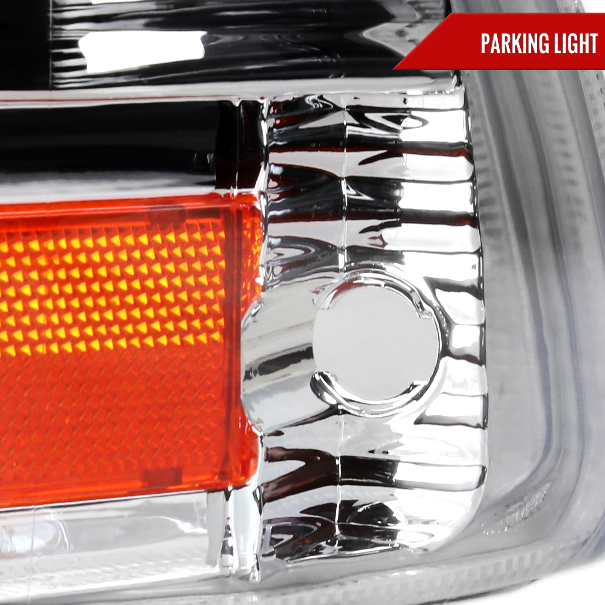 1997-2004 Dodge Dakota/ 1998-2003 Durango SMD LED Light Strip Factory Style Crystal Headlights (Chrome Housing/Clear Lens)