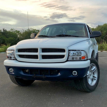 1997-2004 Dodge Dakota/ 1998-2003 Durango SMD LED Light Strip Factory Style Crystal Headlights (Chrome Housing/Clear Lens)