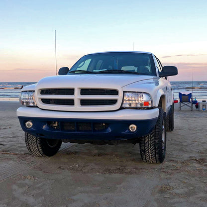 1997-2004 Dodge Dakota/ 1998-2003 Durango SMD LED Light Strip Factory Style Crystal Headlights (Chrome Housing/Clear Lens)