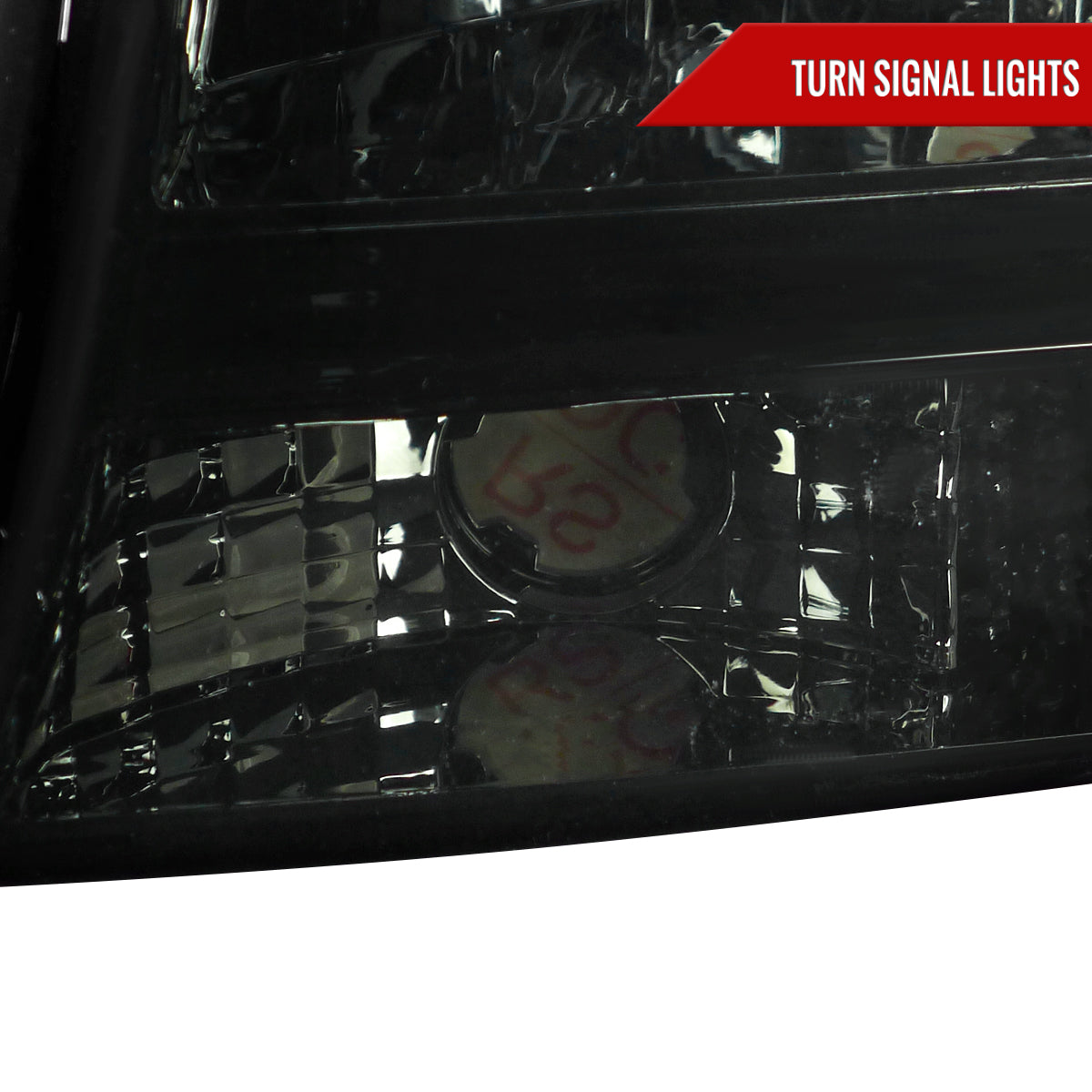 1997-2004 Dodge Dakota/ 1998-2003 Durango Crystal Headlights w/ Amber Reflector (Chrome Housing/Smoked Lens)