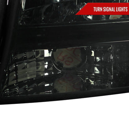 1997-2004 Dodge Dakota/ 1998-2003 Durango Crystal Headlights w/ Amber Reflector (Chrome Housing/Smoked Lens)