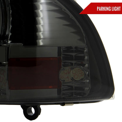 1997-2004 Dodge Dakota/ 1998-2003 Durango Crystal Headlights w/ Amber Reflector (Chrome Housing/Smoked Lens)